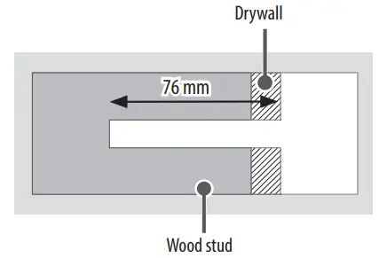 instalación sobre montante de madera