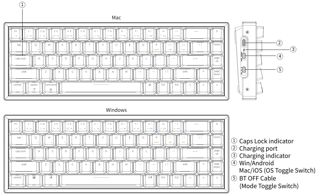 Descripción general del teclado mecánico Bluetooth K6