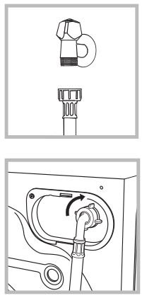 INDESIT Lavadora-Secadora - Conexión del tubo de entrada de agua