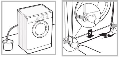 INDESIT Lavadora-secadora - Apertura manual de la puerta de ojo de buey 1