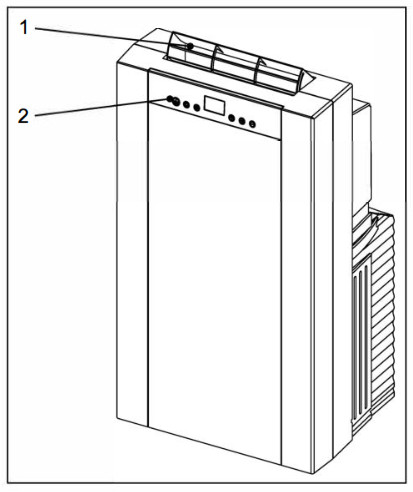 Acondicionador de aire portátil Whynter ARC-14SH - IDENTIFICACIÓN DE LAS PIEZAS - Fornt