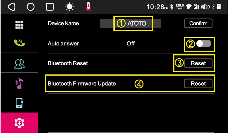 Configuración Bluetooth