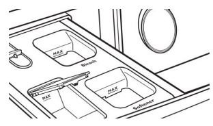 Manual del usuario de la lavadora de carga frontal Whirlpool - Añadir detergente HE al cajón dispensador óptimo (en algunos modelos