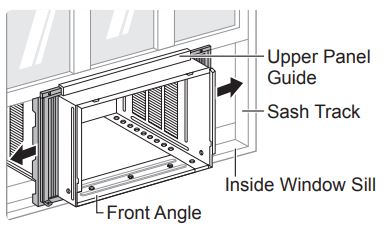 Manual del usuario del aire acondicionado LG - Tire de cada panel de la cortina hacia fuera hasta que se encuentre con el riel de la hoja de la ventana.
